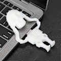 Miniatyrbillede 3 af 3: Tegneserie U Disk Hvidt Kranie Udseende Høj Hastighed Bulk Lagring Flash Drev Hukommelsesenhed 64GB