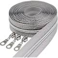 Miniatyrbild 1 av 5: Silver Metallic Nylon Dragkedjor På Metervara Bulk Dragkedjerulle 10 Meter Med 25st Dragskor För DIY Sömnad Hantverksväskor (grå)-jie