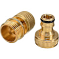 Miniatyrbilde 4 av 5: lertreeuk 2-pakning hurtigkobling hageslangekobling, 1/2\" solid messing