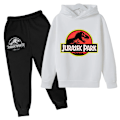 Miniatyrbild 4 av 5: Jurassic Park Dinosaurier Barnkläder Huvtröjor + Set Pojkar Flickor Semesterpresent Sweatshirt Vår Höst Kappa Sportdräkt Army Green 100cm