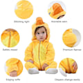 Miniatyrbild 2 av 5: Unisex baby Vinter Höst Flanell Huva Romper Cosplay Jumpsuit Hög kvalitet Duck 19 24 Months