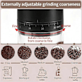 Miniatyrbilde 4 av 5: Oppladbar USB Elektrisk Kaffekvern - Bærbar 38 Gir Justerbar Mini Kaffemaskin, Ideell f