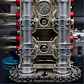 Miniatyrbilde 5 av 5: Modellmotor-sett kompatibelt med voksne, 8-sylindret metallbilmotor modellsett, Resin DIY bilmotor monteringssett modell