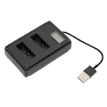 Miniatyrbillede 2 af 2: Kamerabatterioplader Dobbelt USB-oplader med LCD-display til AHDBT501 kamerabatteri