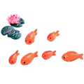 Miniatyrbillede 1 af 5: 8 stk./lot Røde Fisk Miniature Figurer Dekorativ Mini Eventyrhave Dyr Mos -landskabs Ornamenter R (haoyi