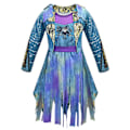 Miniatyrbild 3 av 5: Descendants 3 Mal Bertha Maleficent Curls Live Evil Straight Blue Barn Flickor Cosplay Cap Klänning Halloween Kostym För Barn Peruk 153dress-hat-gloves 140