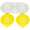 Miniatyrbilde 1 av 5: Mikrobølgeovn Eggepocherer, Dampkoker Egg, Dobbeltlags Non-Stick Gryte med Lokk for Matlaging av Egg på Kjøkkenet (Gul)