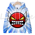 Miniatyrbild 1 av 5: Angry Geometry Dash Hoodies för crianças, Cartoon Game Sweatshirts för crianças, 3D Print Hoody, Pulôveres för meninas och meni Ivory 130