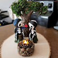 Miniatyrbillede 4 af 5: Sukkerkranie Par Figur Statue, Håndværk Søde Valentinsdag Halloween Kranie Dekor, Kraniehoved Skelet Figur Statue Display, Sødt Kranie Par