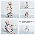 Miniatyrbild 4 av 5: Unisex baby Vinter Höst Flanell Huva Romper Cosplay Jumpsuit Hög kvalitet Cow 2 5 Months