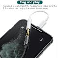 Pikkukuva 2 / 5: Kuulokeadapteri Lisäadapteri 3,5 mm Audio- ja lataussovitin Lisäaudiokaapeli iPhone 7:lle, valkoinen
