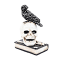 Miniatyrbillede 1 af 4: Skelet Figur Skræmmende Rige Detaljer Livlige Farver Stærk Resin Stabil Kranie Figur til Halloween