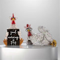 Miniatyrbillede 2 af 5: Sjov Hane Høne Harpiks Status Skrivebord Hjem Sød Hane Høns Figurer Ornament Have Tilbehør