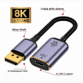 Pikkukuva 2 / 5: USB-C - Displayport -sovitinmuunnin USB-C Type C Naaraslähde Displayport 1.4 -näyttöön HDTV-kaapeli