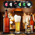 Miniatyrbillede 5 af 5: Plade Coasters til Drikkevarer, Sjove, Absorberende, Nyhed 6 Stykker Vinyl Disk Coasters, Effektiv Beskyttelse af Skrivebordet for at Forebygge