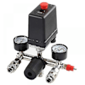 Miniatyrbillede 1 af 5: Trykregulator med trykføler til kompressor Trykføler med 2 display