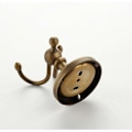 Miniatyrbillede 4 af 5: Dobbelt krog retro væg knagerække gul messing kobber antik bronze badeværelsestilbehør