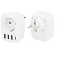 Pikkukuva 1 / 5: Usb-pistorasia, 5-osainen pistorasia-adapteri, 1 euro-pistorasia, 3 Usb, 1 Type-c, monipistorasia-adapteri