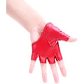 Miniatyrbild 3 av 4: Kvinnor Halv Palm Halv Finger Pu Läder Dansande Punk Handskar