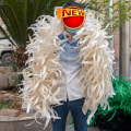 Miniatyrbild 1 av 5: Svart 2/3 Yard Natural Rooster Stjärtfjädrar Boa Trim Kycklingplymer Scarf för jul Karneval Festklänning Kläder Sjal White 2 Yard