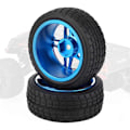 Miniatyrbillede 3 af 5: 2 stk. 1/10 RC Lastbil Gummi Dæk Hjul til ZD Racing On road Bil Blå