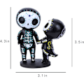 Miniatyrbilde 2 av 4: Sugar Skull Rosa Parfigur Til Døden Resin Samleobjekt Par Mini Dekorativ Statue