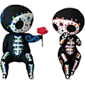 Miniatyrbillede 1 af 5: Halloween-Sukkerkraniefigurer, Dejlige Harpikshåndværk Sukkerkranie Par Statue Dekor, Harpiksskelet Par Figur Gotiske Bordplade Ornamenter til Mot
