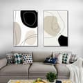 Modern geometrisk abstrakt linjeaffisch - Set om 2 - För vardagsrum, sovrum - Utan ram - A. 30 x 40 x 2