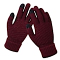 Miniatyrbild 1 av 5: Vinterhandskar med pekskärm för kvinnor Tjocka Varma Stickade Stretchhandskar Imitation Ull Helfinger Utomhusskidåkningshandskar Wine red
