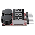 Miniatyrbillede 2 af 5: 5 STK 2 I 1 1-8S Lipo Batterispændingstester, RC Lavspændingssummeralarm, Batteriovervågnings- og tester kompatibel med Lipo/Li-Ion
