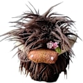 Miniatyrbild 1 av 3: Handgjord Highland Cow Gnome, Farmhouse Nordic Dwarf Heminredning Dark brown