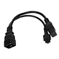 Miniatyrbillede 1 af 3: IEC320 C20 Han til C5 C19 Hun Kabel 20A 125V 16A 250V 1 ind 2 ud PVC Hus IEC320 Y Splitter Kabel 0,32 m