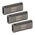 Pikkukuva 1 / 3: 3 kpl USB C Naaras-Naaras -sovitin, tukee jopa 20 Gbps:n tiedonsiirtoa, 100 W:n virransyöttöä ja 8K 60 Hz:n videon läpivientiä, USB C -liitin