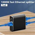 Miniatyrbillede 4 af 5: 1000 Mbps Netværkssplitter Ethernet Splitter kompatibel med 2 PC Bærbar Netværk RJ45 Splitter 1 ind 2 ud Gigabi