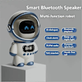 Miniatyrbild 4 av 5: Smart Astronaut Bluetooth-högtalare Portabel Stereo Bordsklocka Vit