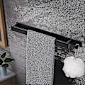 Miniatyrbillede 2 af 5: Badeværelsesskab, Rustfrit Stål Uden-bor Håndklædeholder Håndklædeholder Badeværelse Gæstehåndklædeholder 40cm (sort)