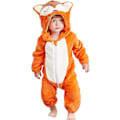 Miniatyrbild 1 av 5: Unisex baby Vinter Höst Flanell Huva Romper Cosplay Jumpsuit Hög kvalitet Fox 2 5 Months