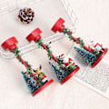 Miniatyrbilde 4 av 5: Juletre Lysestake Resin Søyle Lysestake Juletre Snømann Julenissen Reinsdyr Skrivebordsfigur til Hjem Peishylle Peis