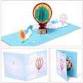 Pikkukuva 3 / 5: 3D Pop Up [Syntymäpäiväkortti] (Kuumailmapallo) [Onnittelukortti] [Valmistujaiskortti] luovalla paperileikkauskuviolla, lahja syntymäpäiväksi, valmistujaisiin, jouluun