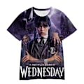 Miniatyrbild 1 av 3: 2023 sommar ny onsdag Addams 3DT T-shirt pojkar och flickor 150cm