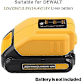Miniatyrbillede 2 af 3: Dcb090 USB Adapter Udskiftning Til Alle Dewalt 10.8v/14.4v/18v Li-ion Batterier USB Oplader Strømindsætning Til Dewalt Xr Max Dcb200 Dcb201 Dcb180 Dcb120