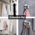 Miniatyrbillede 4 af 5: 6 stk. vægmonteret knagerække i rustfrit stål til badeværelse, holdbarhed 5 kg, knagerække med 18 stk. skruer og 18 stk. rawplugs til hatte, garderobeskabe, toiletter, soveværelse, køkken