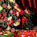 Miniatyrbild 5 av 5: Jultomten Klänning För Flickor Pojkar Elf Cosplay Nyår Glänsande Paljett Grön Röda Kläder Xmas Strumpor Hatt 2023 2 kids 80cm