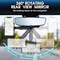 Miniatyrbild 5 av 5: Bil Backspegel Telefonhållare 360 Graders Rotation Mobiltelefonhållare Universell Passform för Bil
