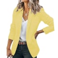 Miniatyrbild 1 av 2: Långärmad affärsjacka för kvinnor Casual Work Cardiganjacka Yellow 4XL