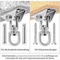 Miniatyrbillede 2 af 4: Krog 180 Swing, Rustfrit Stål Kraftig Loftmontering Op Til