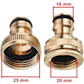 Pikkukuva 4 / 4: 3/4\" & 1/2\" BSP 2 in 1 Metallinen Messinki Ulkokäyttöön Puutarhaletkun Hanaliitin Kierteitetty Hanasovitin 2 kpl