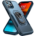 Miniatyrbilde 1 av 5: BlueCase for iPhone 13 Pro Max Nytt Design med 360 Graders Roterende Ring Støtsikker Dobbelt Lag Beskyttelsesdeksel TPU og PC Beskyttelsescover Kompatibelt