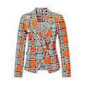Miniatyrbillede 2 af 4: Dame Tartan Knap Langærmet Blazer Elegant Slim Fit Jakke Frakke Suit