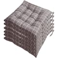 Set med 6 stolsdynor 40x40 cm – 100% polyesterfyllning – Överdrag 50% polyester, 50% bomull – Maskintvättbar i 30°C